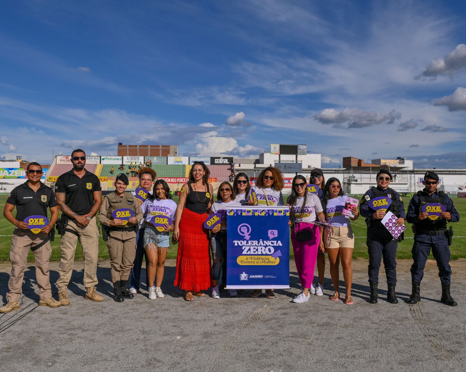 Futebol e conscientização: Campanha contra o feminicídio marca a partida entre Juazeirense e Bahia