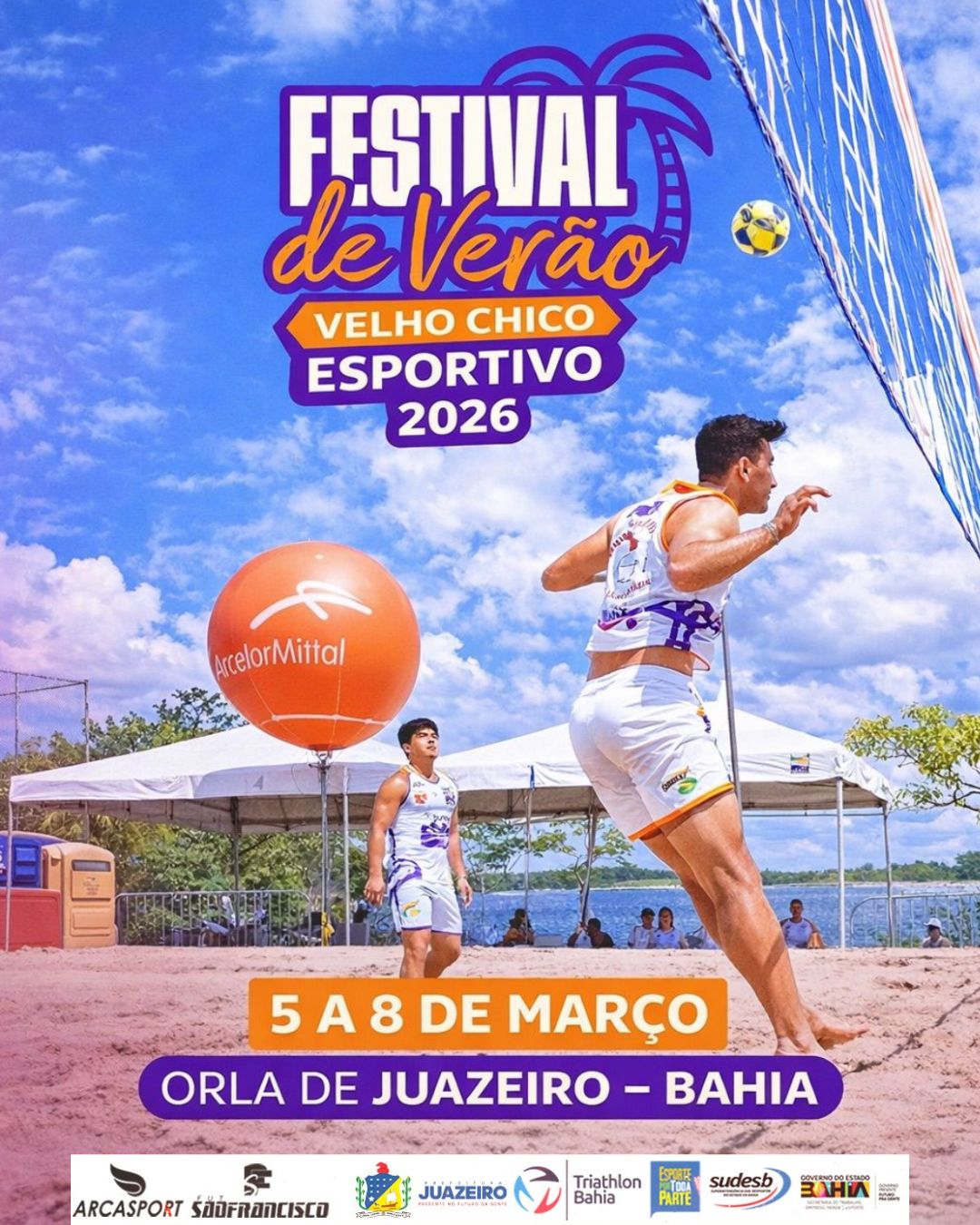 Orla de Juazeiro recebe Festival de Verão Velho Chico com programação esportiva e atividades para toda a família