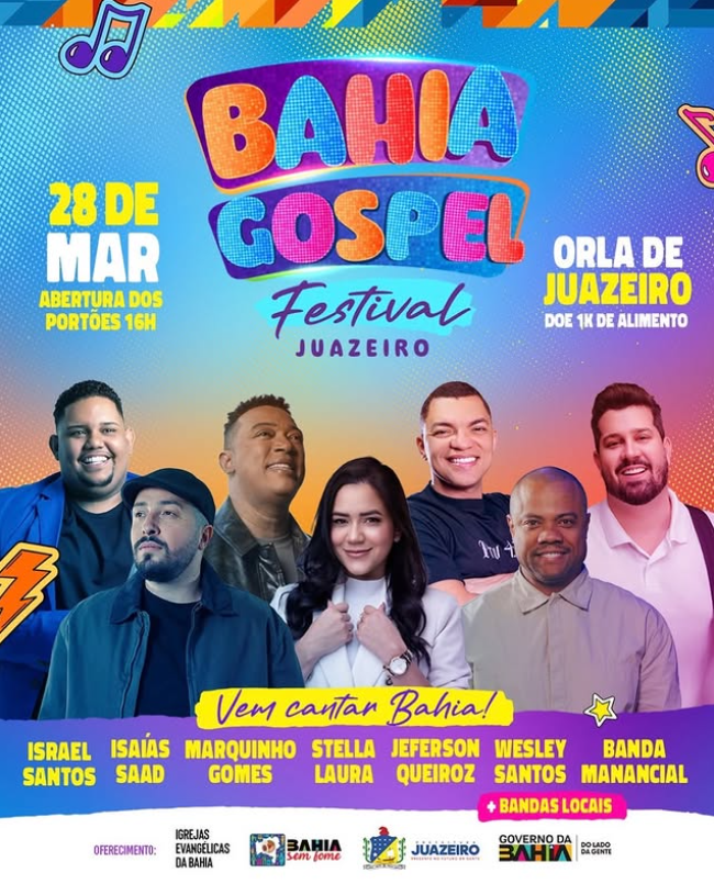 Bahia Gospel Festival terá ônibus em horário estendido e espaço kids neste sábado (28) em Juazeiro