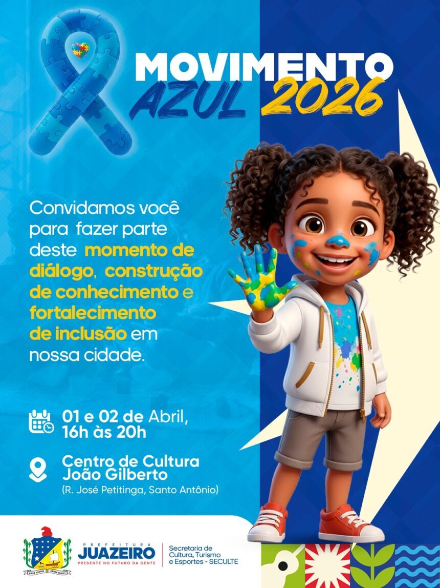 Movimento Azul 2026 começa nesta quarta (1ª) com foco na inclusão e no autismo
