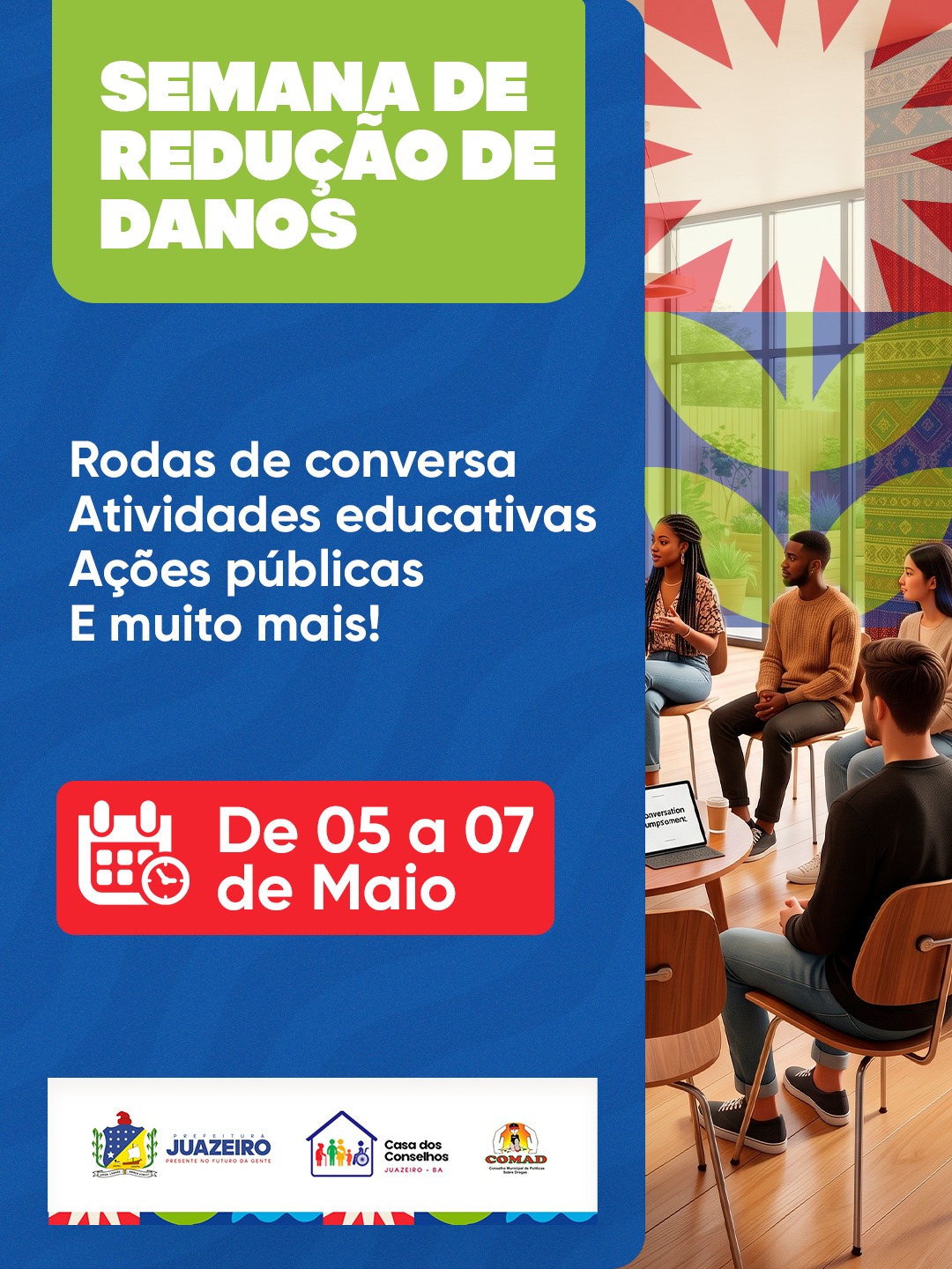 Prefeitura de Juazeiro realiza Semana de Redução de Danos com serviços gratuitos, ações educativas e formação para profissionais