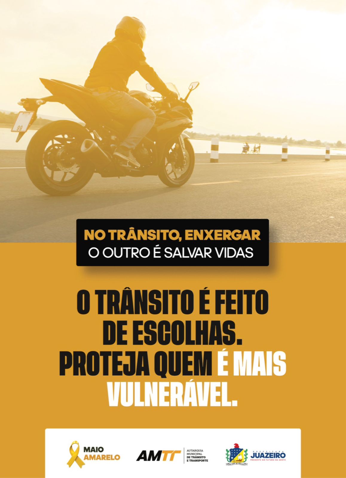 Pioneira: Juazeiro lança Maio Amarelo 2026 com foco na preservação da vida e segurança dos motociclistas