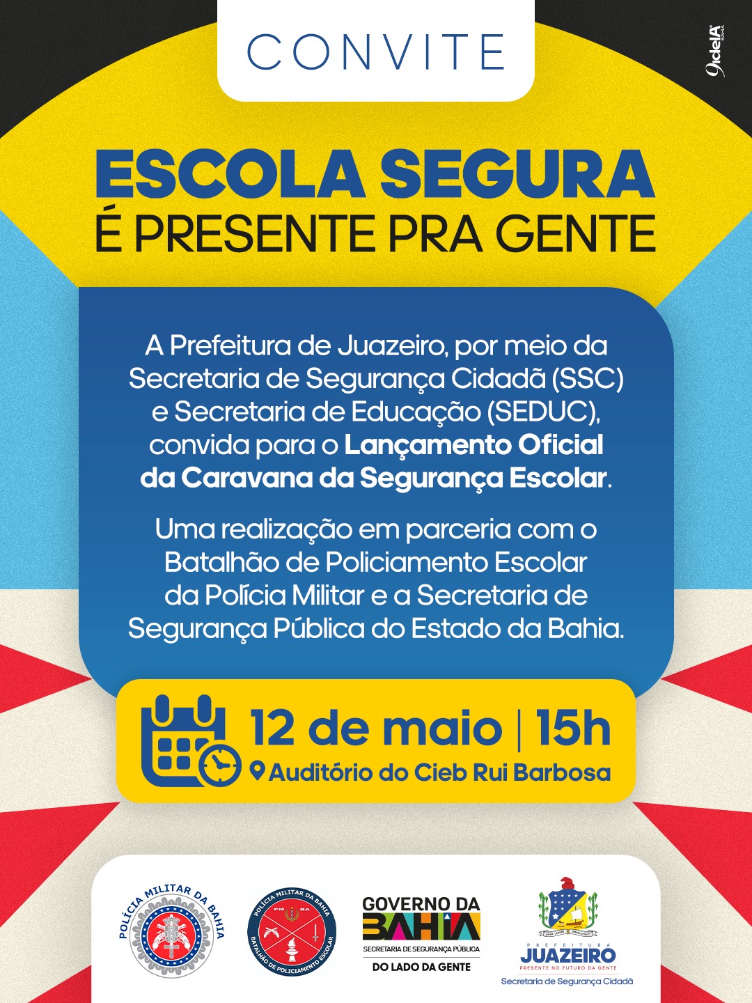Juazeiro recebe Caravana da Segurança Escolar; lançamento é nesta terça-feira (12)