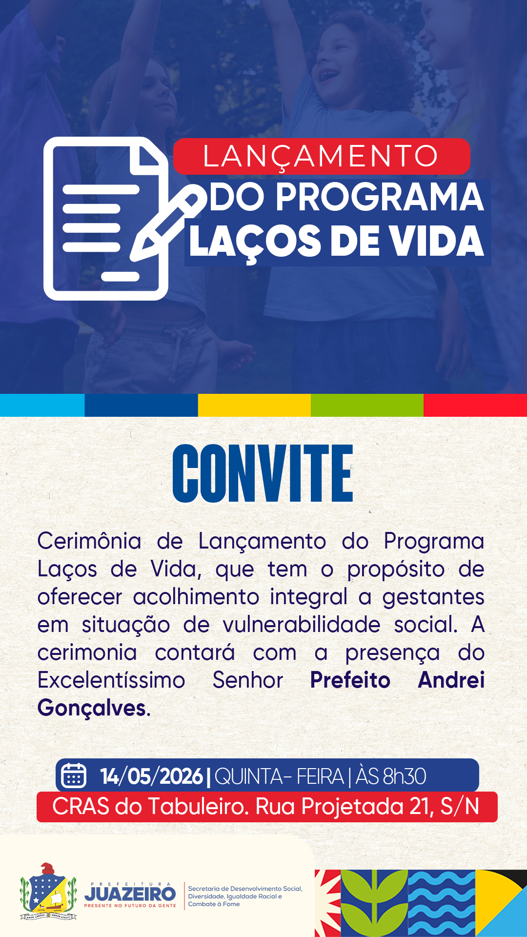 Juazeiro lança Programa Laços de Vida nesta quinta-feira (14) para acolher gestantes em vulnerabilidade social