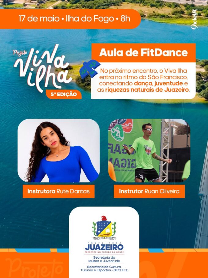 Prefeitura de Juazeiro realiza 5ª edição do Projeto Viva Ilha neste domingo (17) com aula de FitDance