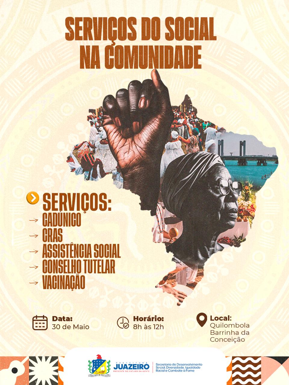 Prefeitura de Juazeiro leva serviços sociais à comunidade quilombola Barrinha da Conceição neste sábado (30)
