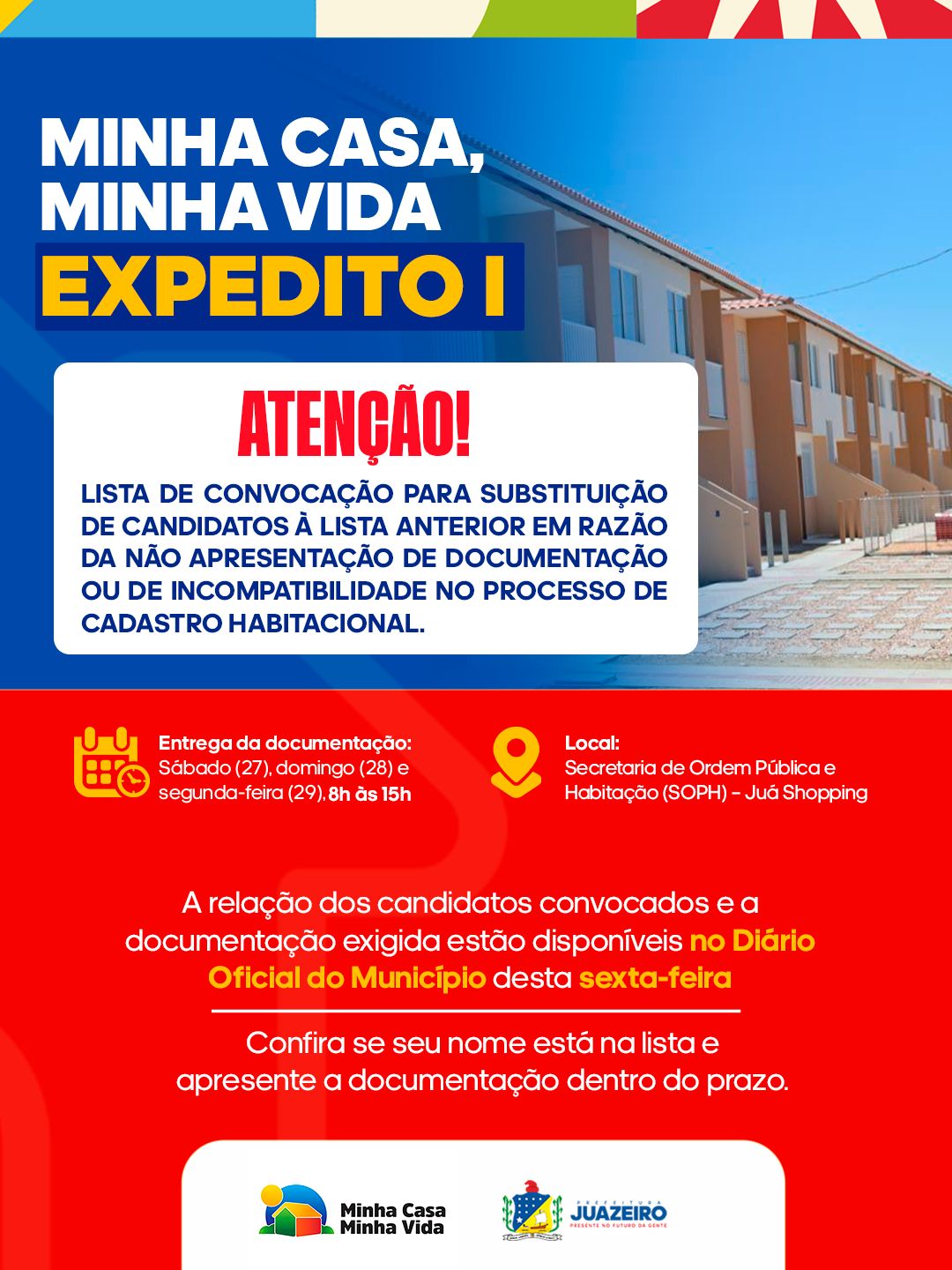 Prefeitura de Juazeiro convoca candidatos do cadastro de reserva do Minha Casa, Minha Vida e instaura comissão para apurar possíveis irregularidades