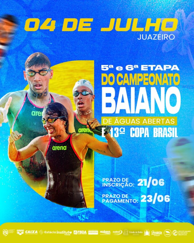 Juazeiro abre inscrições para a 13ª Copa Brasil e 5ª e 6ª Etapas do Campeonato Baiano de Águas Abertas