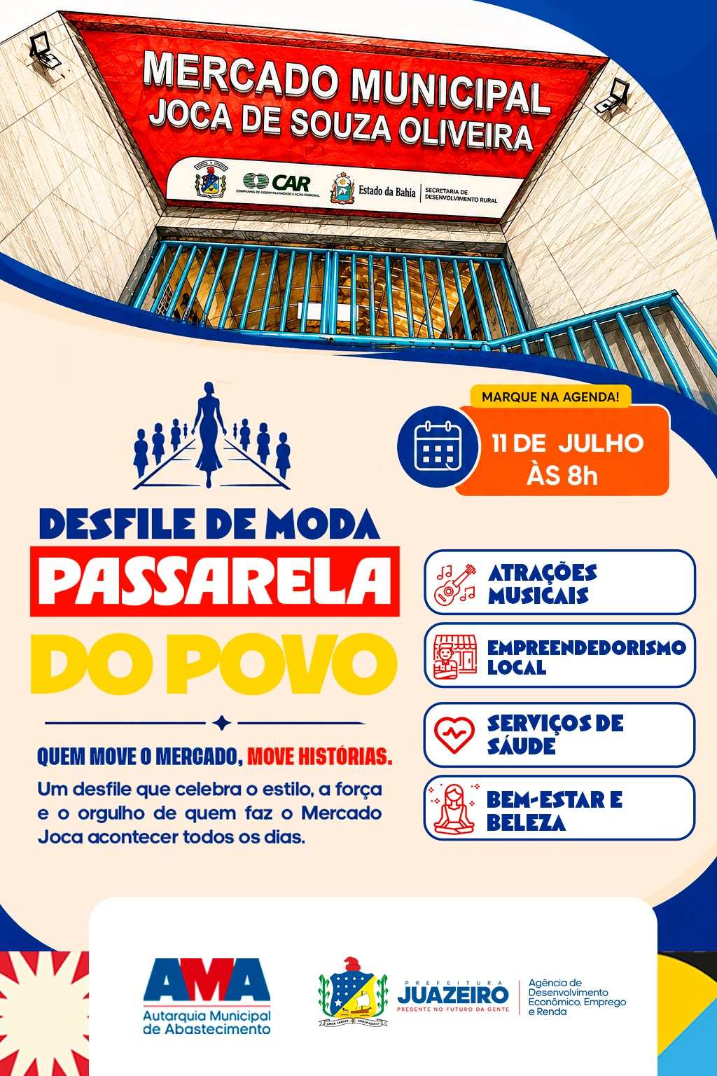 Moda, inclusão e desenvolvimento econômico: Mercado Joca de Souza recebe primeira edição da Passarela do Povo