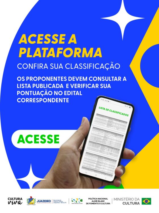 Prefeitura de Juazeiro divulga resultado preliminar dos editais da PNAB e abre prazo para recursos