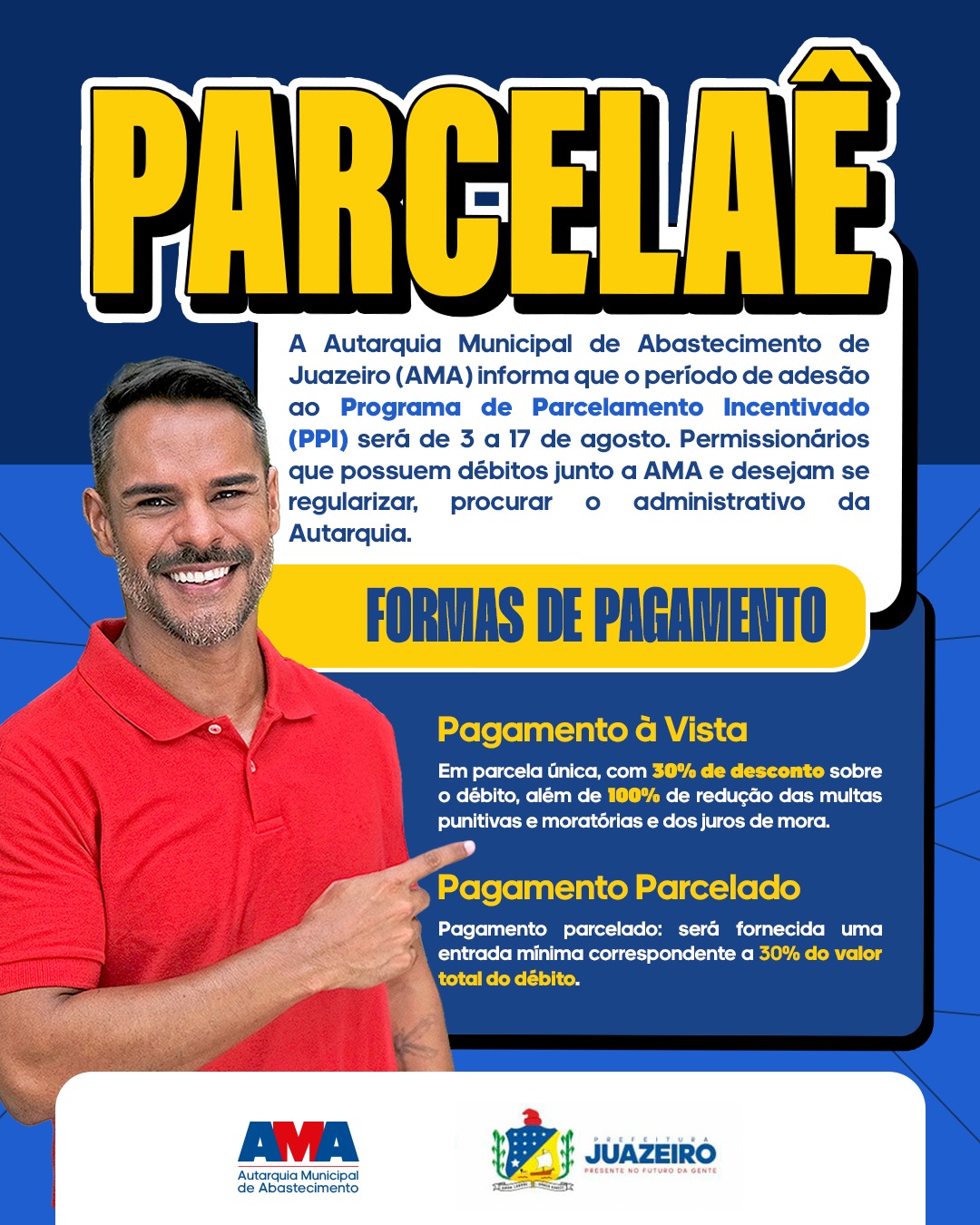 Prefeitura de Juazeiro abre Programa de Parcelamento Incentivado para permissionários da AMA com até 100% de desconto em multas e juros