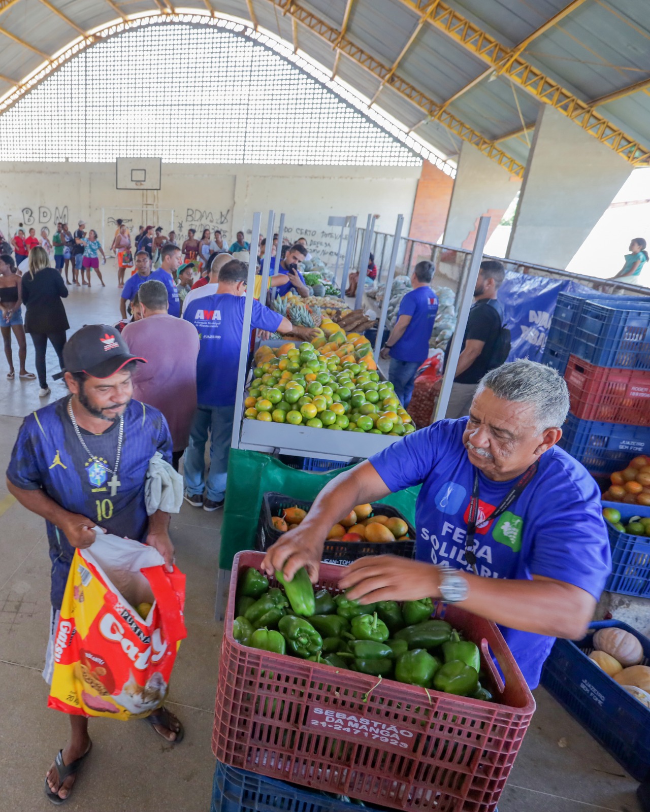Feira Solidária da AMA leva alimentos gratuitos e beneficia famílias do Jardim Primavera, em Juazeiro