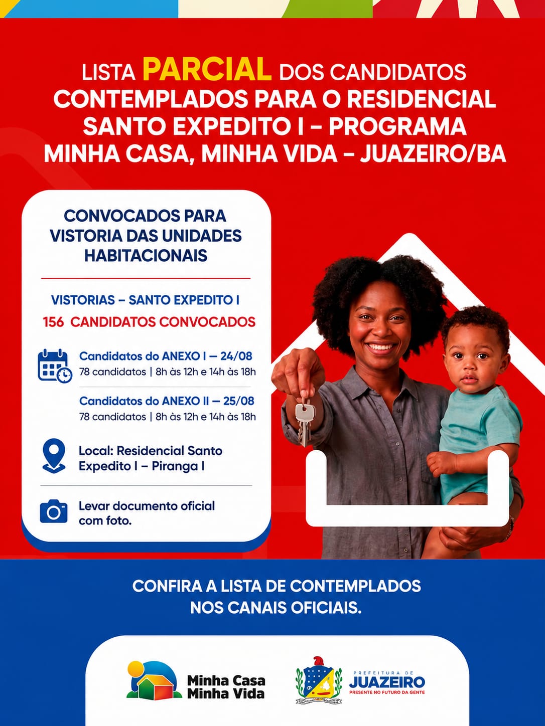 Prefeitura de Juazeiro publica lista parcial de contemplados do Minha Casa, Minha Vida e convoca para vistoria