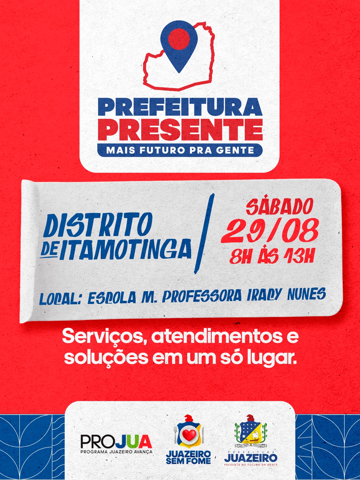 Prefeitura Presente leva serviços gratuitos a Itamotinga neste sábado