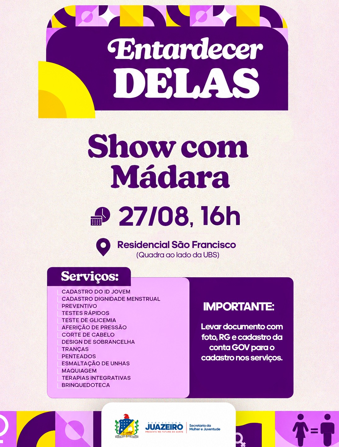 Entardecer Delas promove tarde de serviços e cuidados para mulheres em Juazeiro