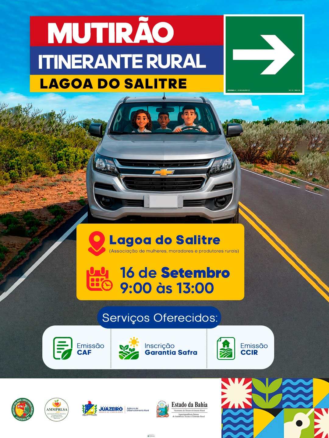 Mutirão Itinerante Rural chega à Lagoa do Salitre com serviços e benefícios para agricultores