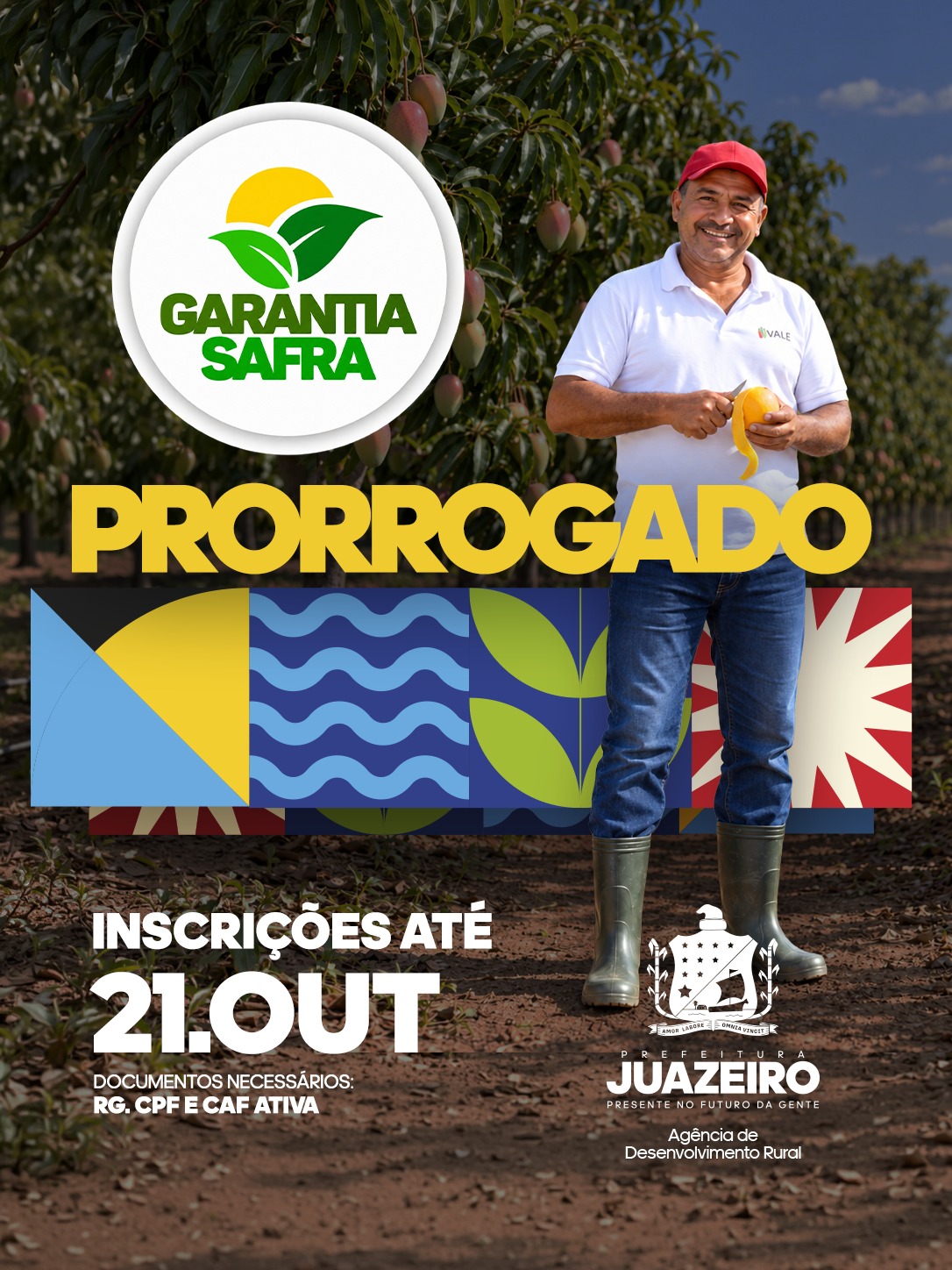 Prazo para inscrição no programa Garantia- Safra é prorrogado até o dia 21 de outubro Prefeitura de Juazeiro continua auxiliando no cadastramento