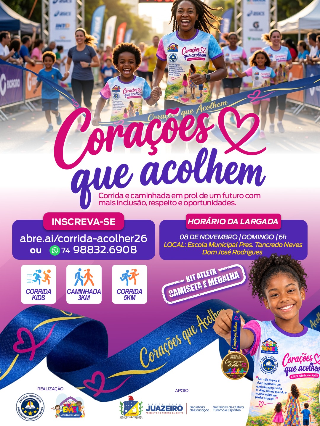 EMEI de Juazeiro promove corrida e caminhada em incentivo à inclusão e ao autocuidado de mães atípicas