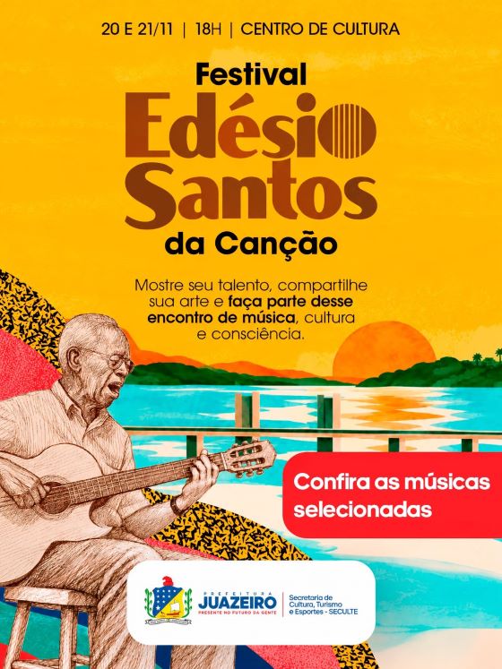 Prefeitura de Juazeiro divulga músicas selecionadas para o Festival Edésio Santos da Canção 2026