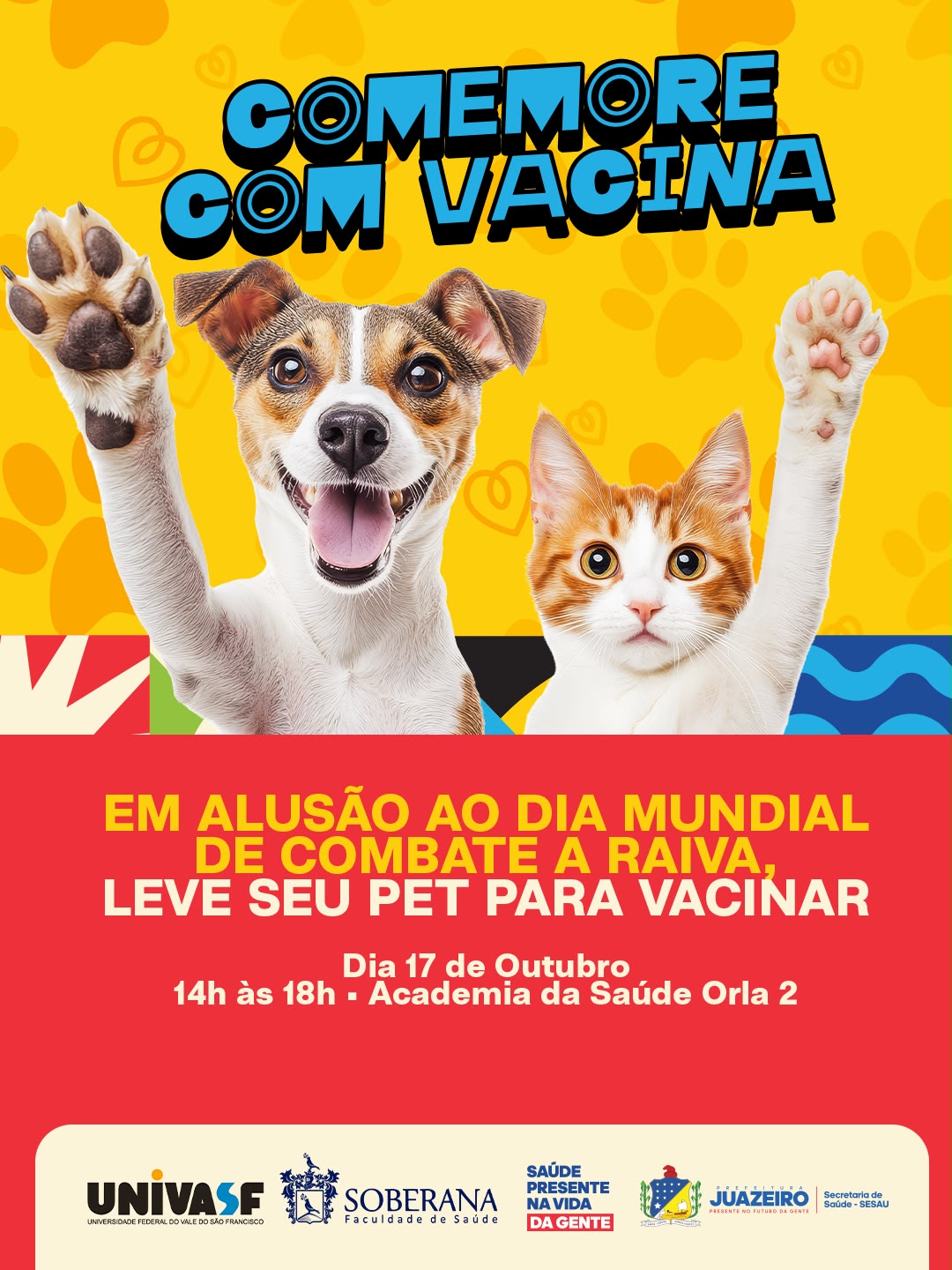 Juazeiro já vacinou mais de 17 mil animais contra a raiva e promove nova ação neste sábado (17)