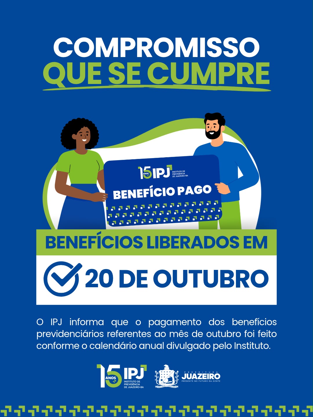 IPJ paga quase R$ 8 milhões em benefícios e chega perto de R$ 540 milhões em patrimônio previdenciário