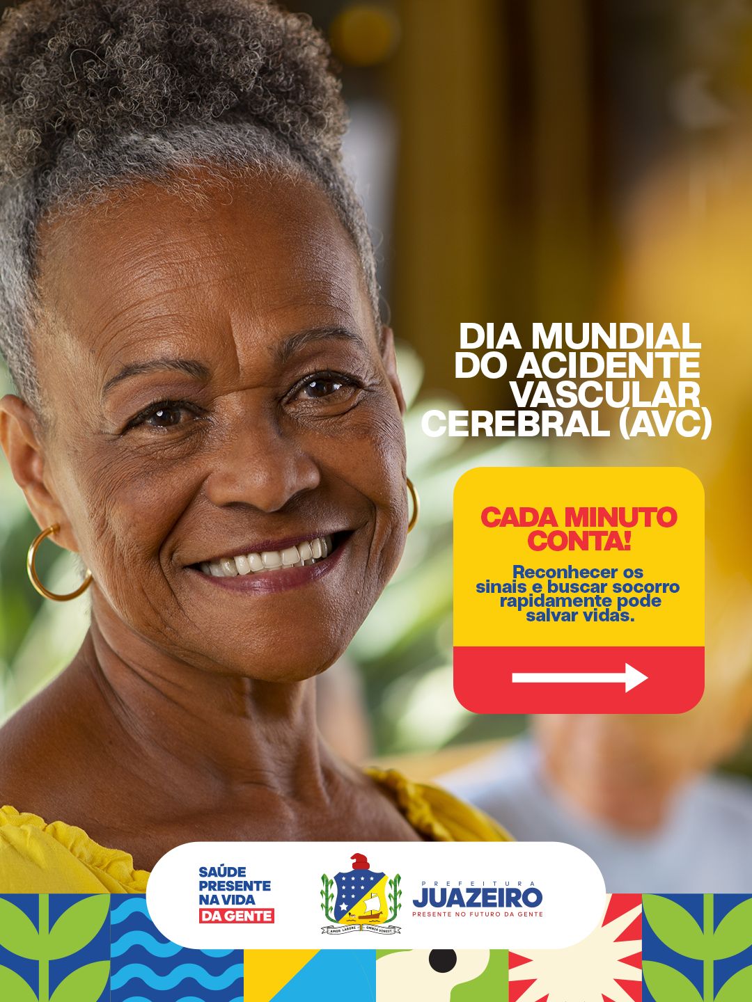 Dia Mundial do AVC: Sesau de Juazeiro orienta sobre prevenção e reconhecimento dos sinais de alerta